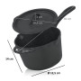 BBQ-Toro Casserole en fonte avec couvercle | 2 litres | Noir – déjà cuite | Petite casserole en fonte avec couvercle