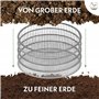 HappySeed Tamis de Jardin Rond 30 cm avec 5 Tamis interchangeables - Tamis à Compost en Acier Inoxydable pour la Terre, Le Compo