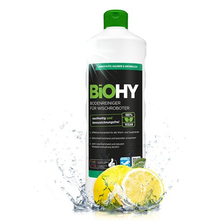 BiOHY Nettoyant concentré pour robots laveurs et aspirateurs à fonction humide (Bouteille de 1l) - Compatible avec tous les robo