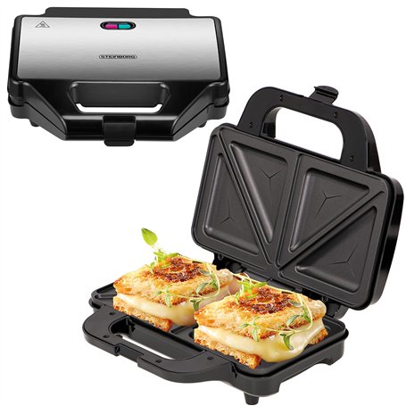 Steinborg Appareil à croque-monsieur XXL - 4 coins - Boîtier Cool-Touch - Revêtement antiadhésif - Appareil à croque-monsieur -