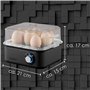 Cuiseur à œufs pour 1 à 8 œufs - Fonction maintien au chaud - Cuiseur à œufs électrique en acier inoxydable - 500 W - 3 niveaux 