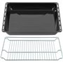 ICQN 465 x 370 x 60 mm - Lot de plaques de cuisson et grilles émaillées pour four et cuisinière - Compatible avec Bosch