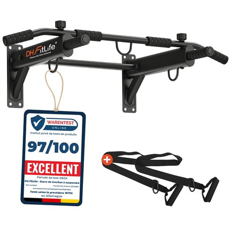 DH FitLife Barre de Traction 4 en 1 pour Montage Mural