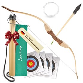 Abowllon® Kit Arc et Flèches Enfant - Arc en Bois avec 10 Flèches, Carquois en Bois et 3 Cibles - Set Tir à l'arc Enfant - Arc E Abowllon® Kit Arc et Flèches Enfant - Arc en Bois avec 10 Flèches