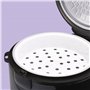 REISHUNGER Cuiseur à riz & cuiseur vapeur avec revêtement céramique, noir, 1,8L - jusqu'à 10 portions - Préparation rapide sans 