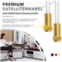RedStar24 Câble SAT Premium 1m - Câble Coaxial Connecteur F Classe A+ - Câble Antenne Fiche F pour TV, Routeur & Modem Internet