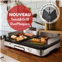LEBENLANG 2400W Plancha électrique - Avec pince à barbecue & Protection contre les éclaboussures I Pour intérieur & exterieur I 