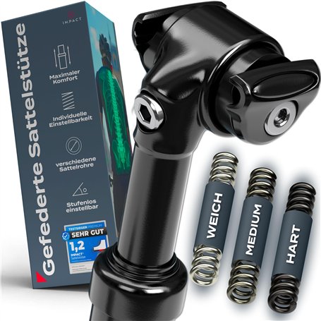IMPACT® Tige de Selle à Ressort SoftPost [3 Ressorts] - Éléments de Suspension pour Soulager la Colonne - Diamètre 27