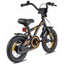 PROMETHEUS BICYCLES Velo Enfant 3 Ans Garcon vélo Fille 12 Pouces a Roulette pour 3 a 5 Ans - BMX en Noir Mat Orange