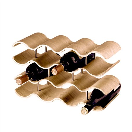 Dreiklang - be smart® Casier à vin design moderne - Étagère à bouteilles - 14 bouteilles de vin - En bois de noyer naturel - Pou