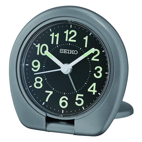 Seiko Clock QHT018T Réveil de Voyage analogique Gris
