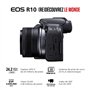 Canon EOS R10 Appareil Photo Hybride Format APS-C 24 Mpixels Noir Plus Objectif Canon RF-S 18-45mm F4.5-6.3 is STM Standard