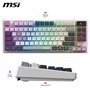 MSI Forge GK600 TKL Wireless Sky FR - Clavier AZERTY mécanique à switches linéaires - Touches PBT imprimées par Sublimation, Bas