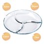 ChasBete Service Assiette Compartiment Adulte en Verre, Plateau Aperitif Design, Lot Assiette de Table - D 25 cm 2 Pièces