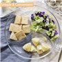 ChasBete Service Assiette Compartiment Adulte en Verre, Plateau Aperitif Design, Lot Assiette de Table - D 25 cm 2 Pièces