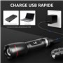Lepro Lampe Torche Rechargeable, 1000 Lumens Lampe de Poche Ultra Puissante, 5 Modes d'éclairage, Étanche IPX7, Zoomable, Torche