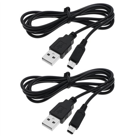 EMSea Lot de 2 câbles de charge USB de rechange compatibles avec Nintendo DSI/3DS/3DS XL/3DS XL/3DS LL Noir