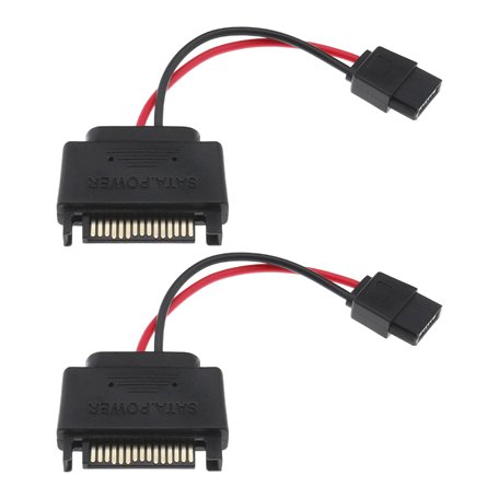 EMSea 2pcs Câble Adaptateur d'Alimentation SATA 15 Broches Mâle vers 6 Broches Femelle pour Disque CD DVD Lecteur Slimline et Di