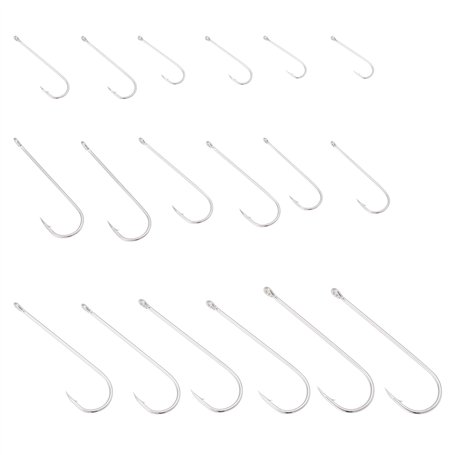 EMSea Lot de 90 hameçons de pêche en mer #1-#3/0 en acier à haute teneur en carbone pour brochet