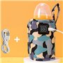 Niukuyu Universel USB Chauffe- Lait Poussette Voyage Sac Isotherme Portable Allaitement Biberon Chauffe Camouflage-Bleu