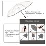 Juwacoo Parapluie de poche automatique transparent - Résistant aux tempêtes - Mini parapluie automatique - Design noir, Noir , S