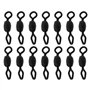 eMagTech 100pcs émerillons de Pêche en Eau Salée Ronds en Forme de Losange pour Pêche à La Carpe en Eau Douce 14 Mm Noir