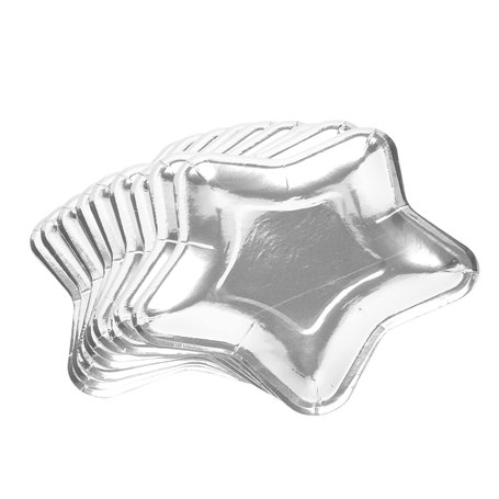 Jemcgrl 30 PièCes SéRies Assiettes en Papier en Forme D'éToile Assiette de FêTe Jetable en ou Assiette de Vaisselle Pentagramme