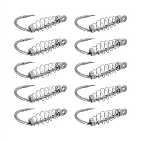 ECSiNG Lot de 40 hameçons à ressort pour pêche au poisson-chat Compatible avec la pâte à appâts électriques (taille #10)