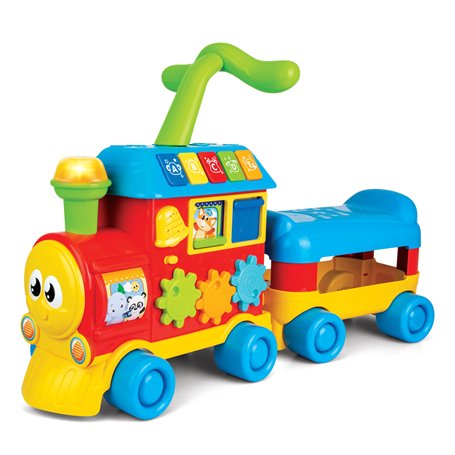 winfun Train d'apprentissage | 2 en 1 Porteur et pousseur | Boutons Lumineux