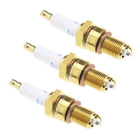 eMagTech 3pcs F7TC Bougie d’allumage Remplacement Nickelée Moteur à Essence Compatible avec Tondeuse à Gazon Tracteur Motoculteu