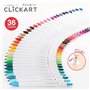 Zebra WYSS22-36C-N Clickart Marqueurs à base d'eau, 36 couleurs, étui inclus