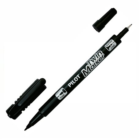 Pilot Marqueur TWIN MARKER BEGREEN indélibile noire 2 pointes ogives fine et moyenne