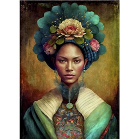 Indian Woman Poster en papier de riz 29