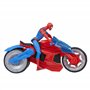 SPIDER-MAN Hasbro- Marvel Arachno-Moto Lance Figurine de 10 cm et 2 Toiles, F68995L1, Multicolore