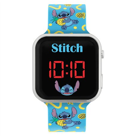 Disney Montre LED Digitale Enfant Filles Garçon Lilo et Stitch avec Bracelet Bleu Imprimé LAS4038