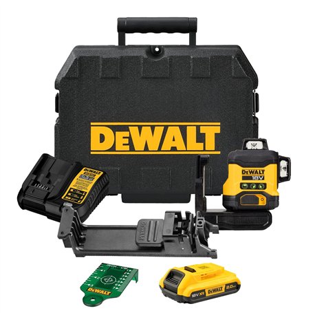 Dewalt - Niveau laser multiligne 3 x 360° compact XR 18V 2Ah Li-Ion - faisceau vert - DCLE34031D1-QW