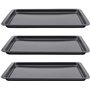 Wham F35 Lot de 3 plaques de cuisson antiadhésives 32 x 23 x 1,5 cm