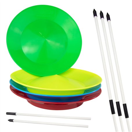 Juggle Dream Kit 4 Assiettes Chinoises et 4 Bâtons Divisibles - Plat de Jonglage Chinois - Jouets de Cirque et de Jonglage