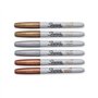 Sharpie Lot de 6 marqueurs permanents métallisés - Pointe fine - Couleurs métalliques assorties - Or, Argent, Bronze
