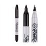 Sharpie Lot de 3 marqueurs permanents à double pointe – Encre noire – Pointe fine et ultra fine