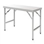 Vogue Table pliante en acier inoxydable poli, taille : 900 (H) x 1200 (L) x 600 (P) mm, utilisation intérieure et extérieure, CB