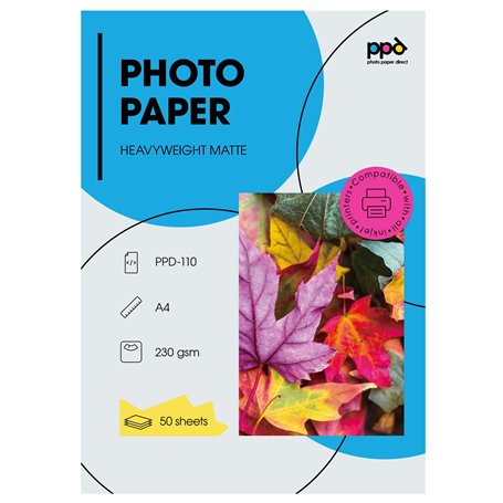 PPD 50 Feuilles x A4 Papier Photo Mat