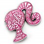 Barbie Pin's en émail avec silhouette scintillante – Rose