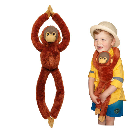 EcoBuddiez Tree Huggers - Orang Outan de Deluxebase. Peluche bébé à Suspendre de 72 cm fabriquée en Bouteilles Plastique recyclé