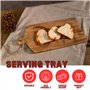 Marco Paul Planche à fromage en bois avec motif cerf - Plateau de service rustique pour fromage, crackers, viande, collations - 