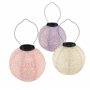 Lights4fun Lot de 3 Lampions Solaires Pastels en Tyvek avec LED Blanc Chaud de Diamètre 20cm pour Exterieur