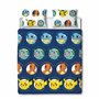 Character World Pokémon Parure de lit Double Officielle Gotta Design | Bleu réversible Pikachu Squirtle Charmander Housse de Cou