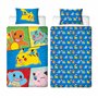 Parure de lit Simple Pokémon sous Licence Officielle rétro | Parure de lit réversible Double Face avec taie d'oreiller Assortie