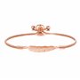 Philip Jones Bracelet d'amitié plume plaqué or rose créé avec des cristaux Zircondia®