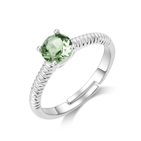 Philip Jones Bague en Cristal réglable Vert Clair créée avec des Cristaux Zircondia®